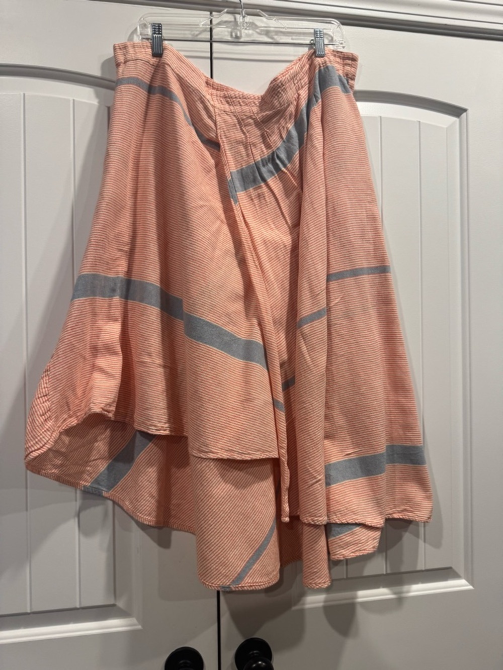 Apiece Apart Peach and Gray Asymmetric High-Low 100% cotton Skirt - Picture 3 of 7
